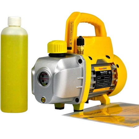 Favorcool 3.0CFM 1/4HP Single-Stage Rotary Vane Vacuum Pump, 1/4" Flare Inlet Port FC-30T